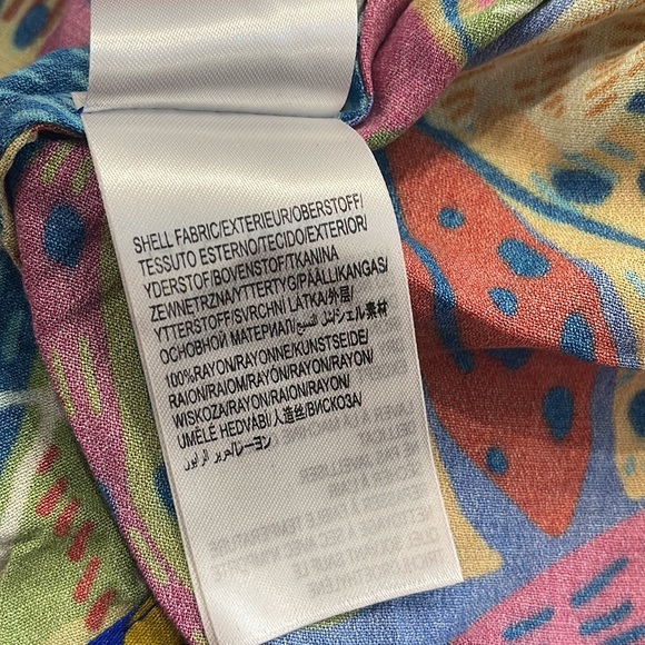 Farm Rio unisex banana parrot Manuelly Mixed Print Shirt button down sz large L - Picture 9 of 9